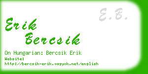 erik bercsik business card